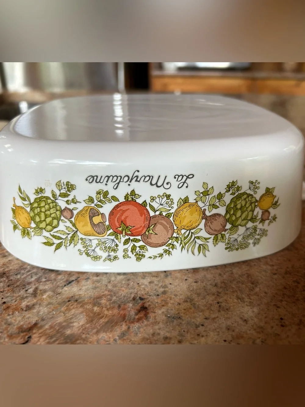Corning Ware “La Marjolaine” 2 Qt Casserole #A-2-B w/Pyrex Brown Glass Lid A-9-C